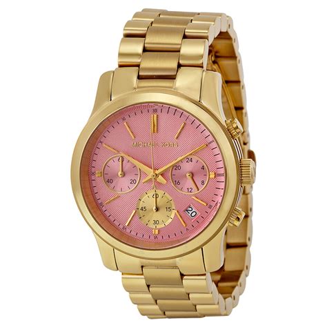 michael kors uhr pink guld|michael kors runway pink.